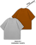 Pack of 2 Oversized | Drop Shoulder Solid Color Tshirts for Men and Women