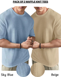 Pack of 2 – Oversized Waffle Knit T-Shirts for Men