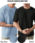 Pack of 2 – Oversized Waffle Knit T-Shirts for Men