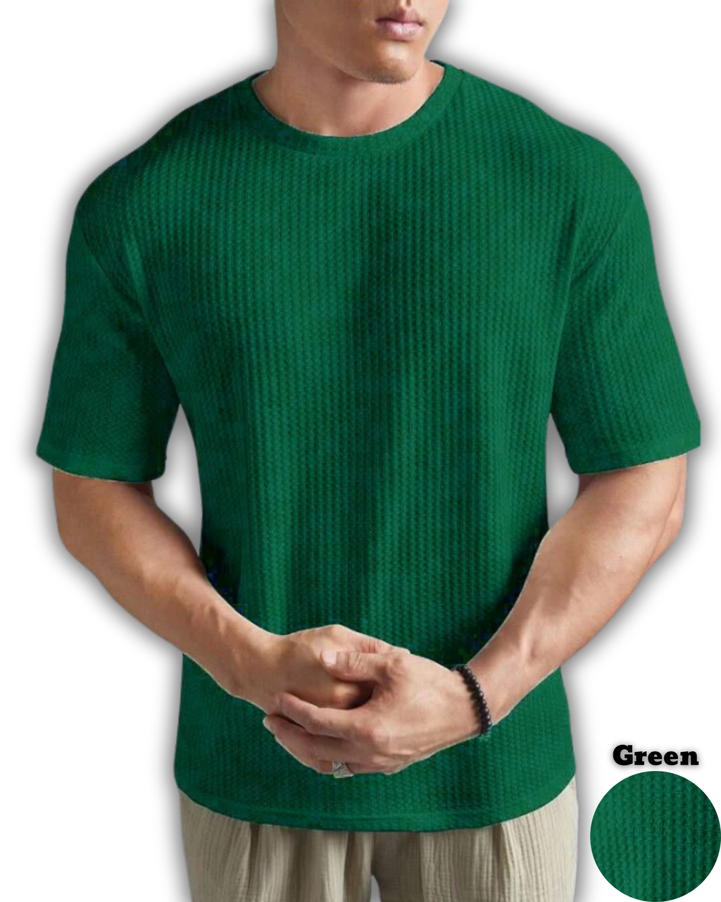 Pack of 3 – Oversized Waffle Knit T-Shirts for Men