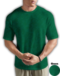 Oversized Waffle Knit T-Shirt for Men – Green