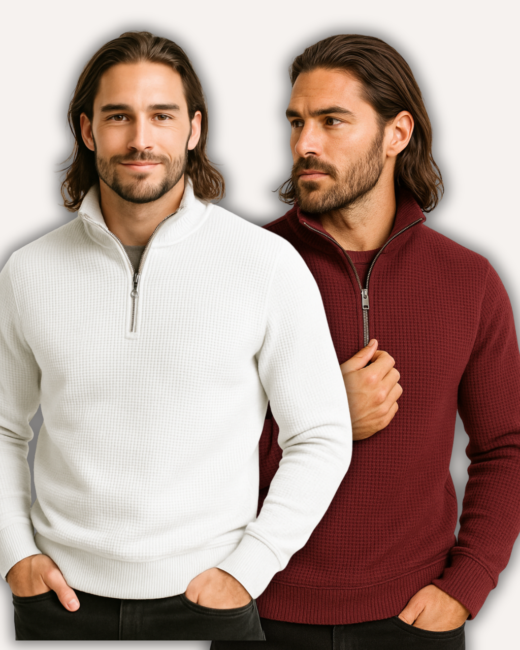 Pack of 2 Men’s Waffle Knit Sweatshirts