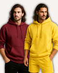 Pack of 2 Men’s Basic Hoodies - Maroon & Yellow