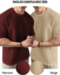 Pack of 2 – Oversized Waffle Knit T-Shirts for Men