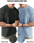 Pack of 2 – Oversized Waffle Knit T-Shirts for Men