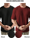 Pack of 2 – Oversized Waffle Knit T-Shirts for Men