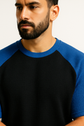 Oversized Waffle Knit Raglan T-Shirt