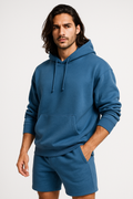 Blue Basic Hoodie for Men – Drop Shoulder