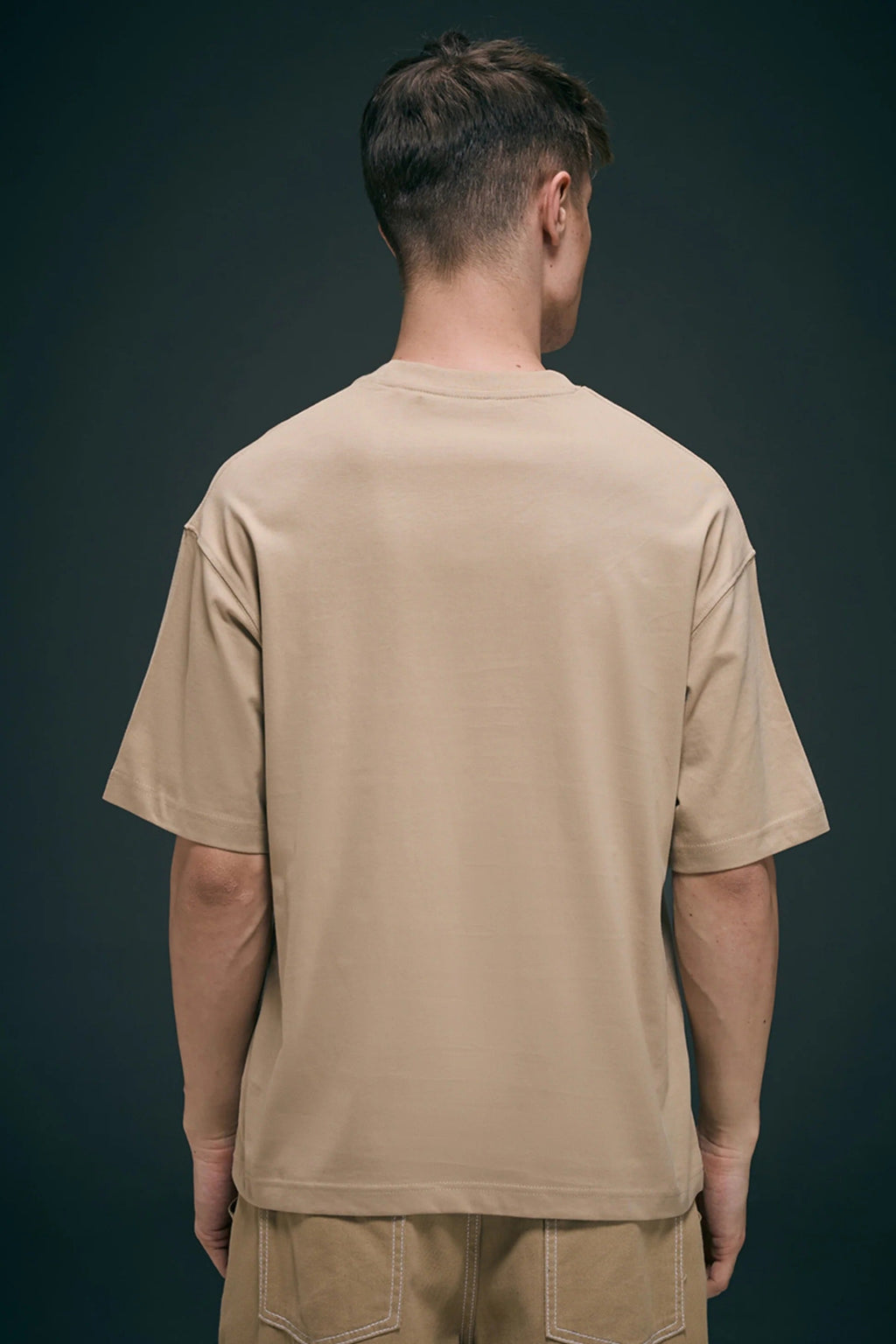 Beige Oversized Drop Shoulder
