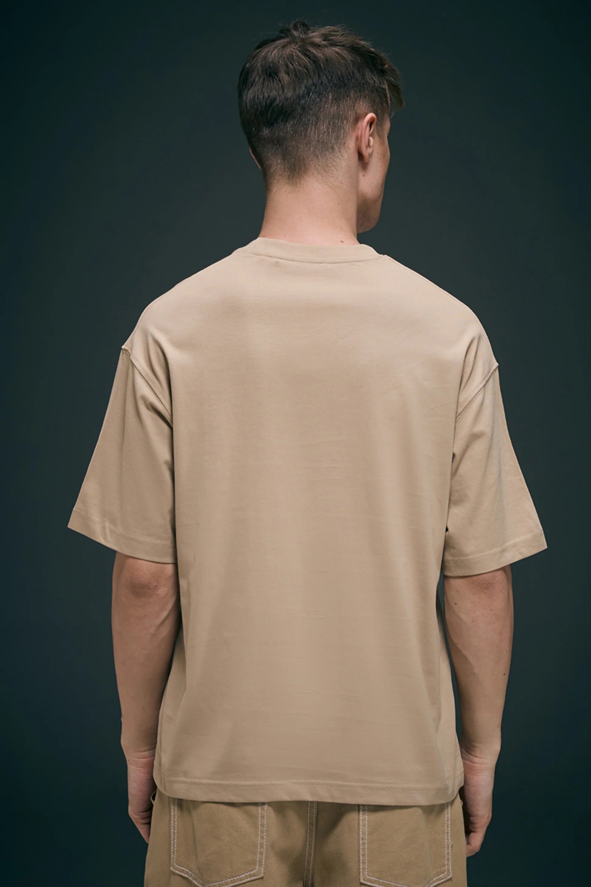 Beige Oversized Drop Shoulder