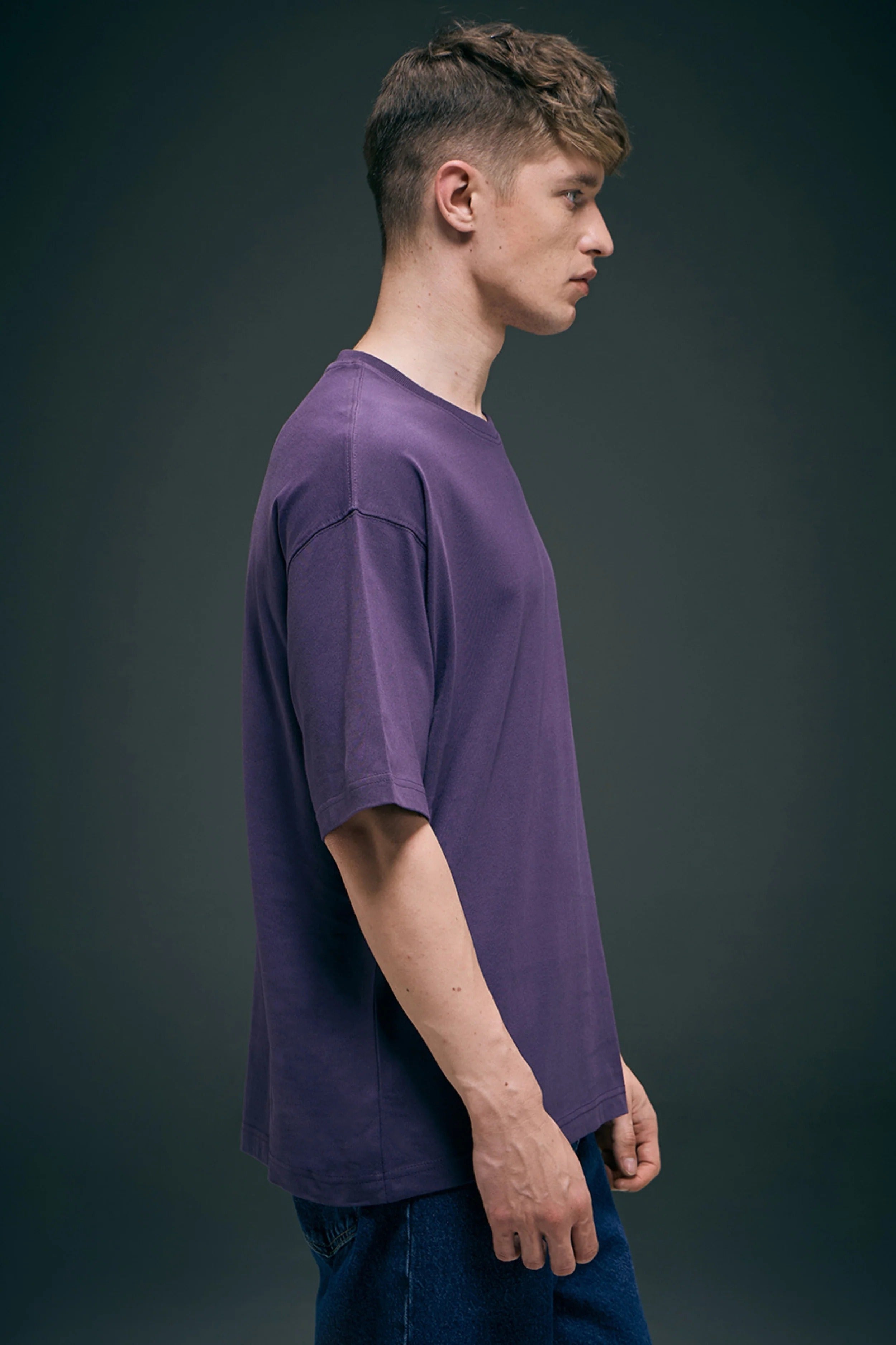 Rich Voilet Oversized Drop Shoulder